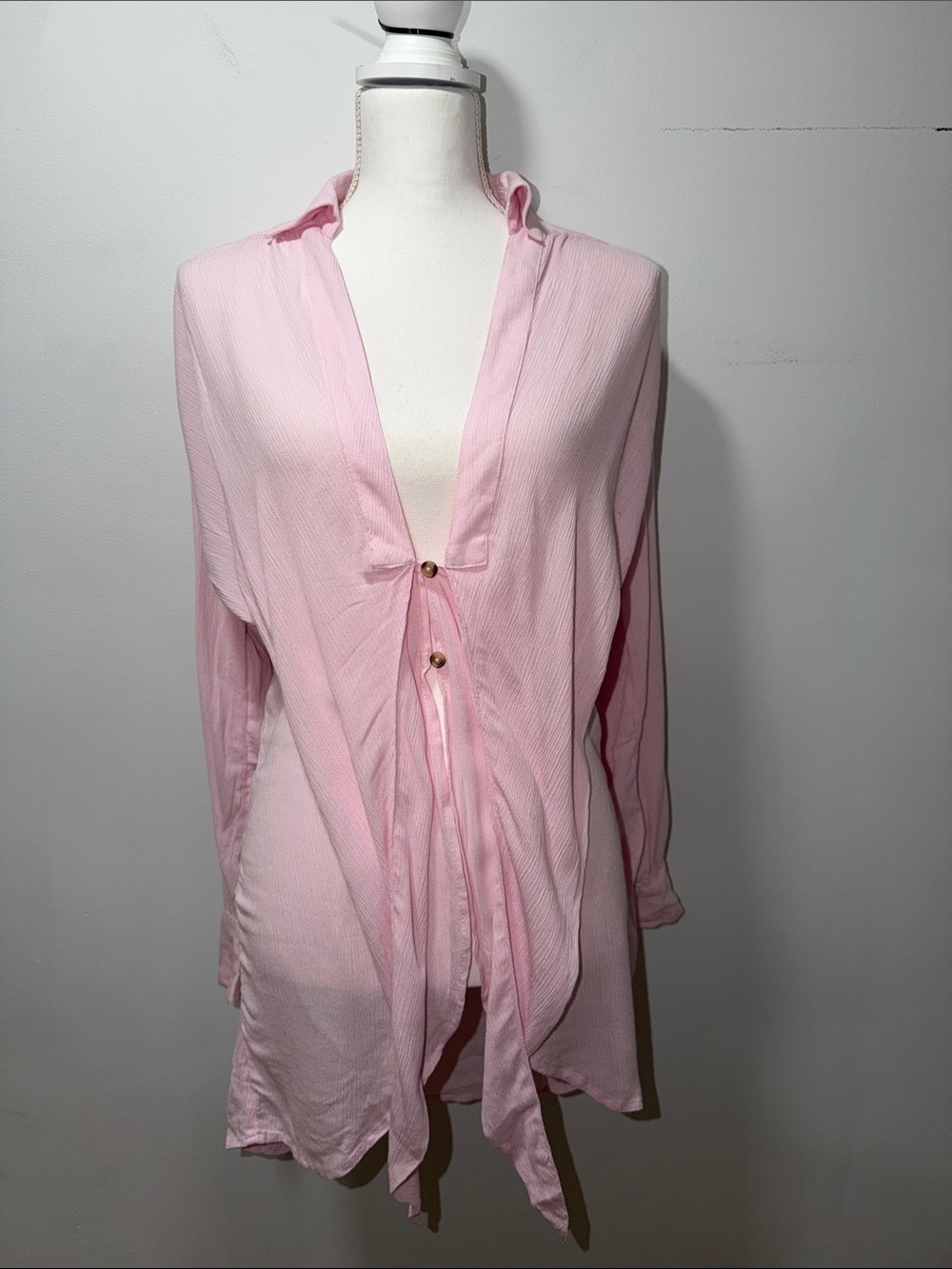 Free People Baby Pink XS Barbie Top Coastal Hippie Boho Beach Lightweight Airy
